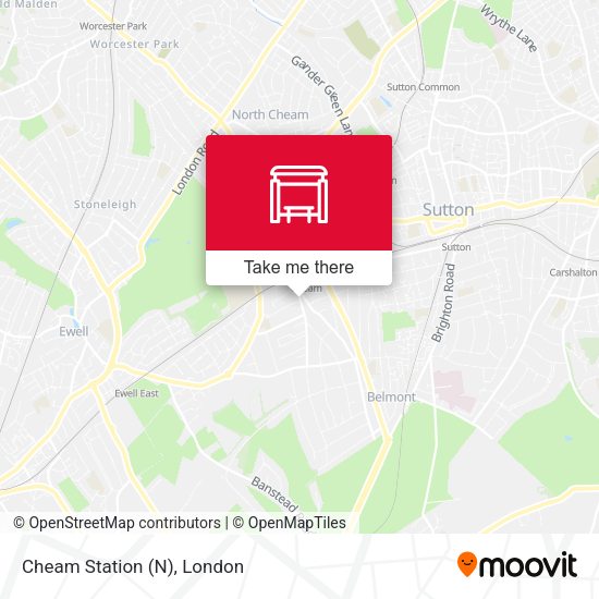 Cheam Station (N) map