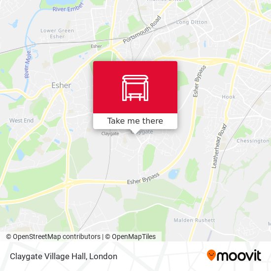 Claygate Village Hall map