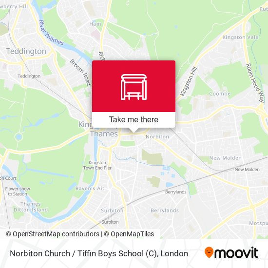 Norbiton Church / Tiffin Boys School map