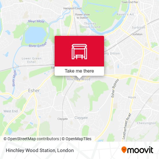 Hinchley Wood Station map