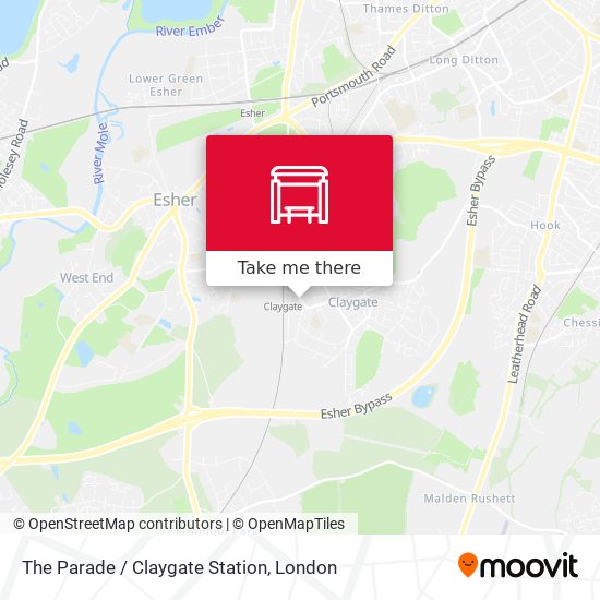 The Parade / Claygate Station map