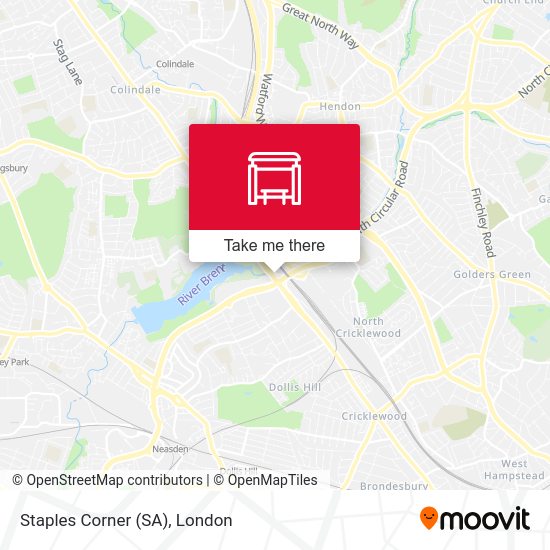 Staples Corner (SA) map