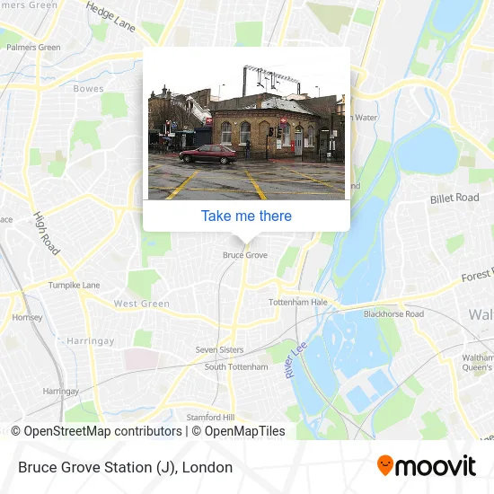 Bruce Grove Station (J) map