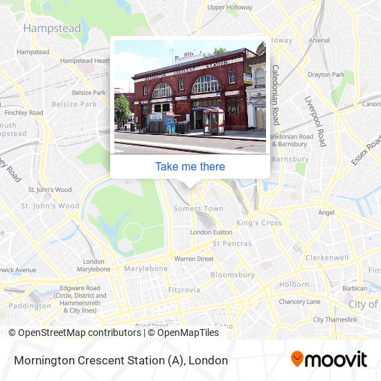 Mornington Crescent Station (A) map