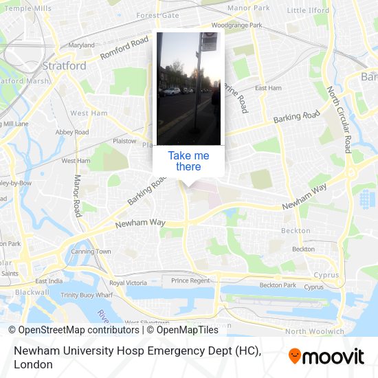 Newham University Hosp Emergency Dept (HC) map