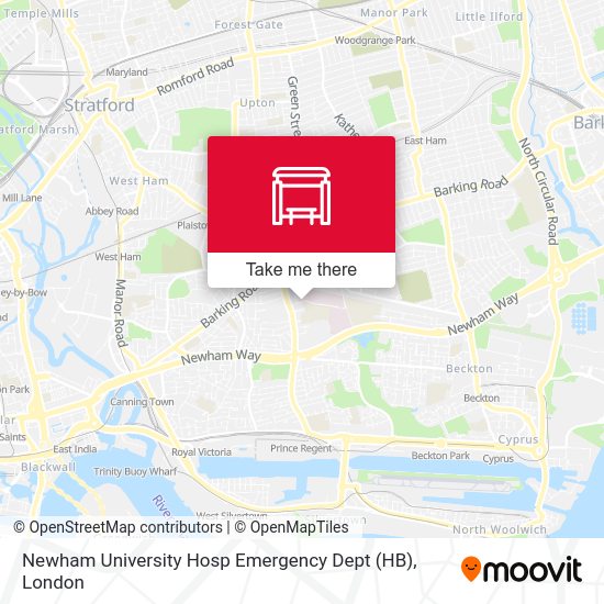 Newham University Hosp Emergency Dept (HB) map
