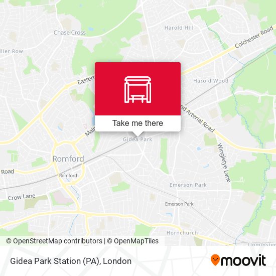 Gidea Park Station (PA) map