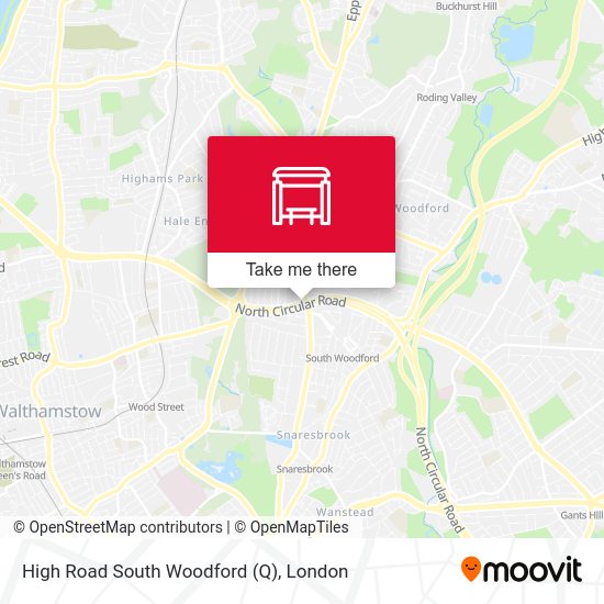High Road South Woodford (Q) map