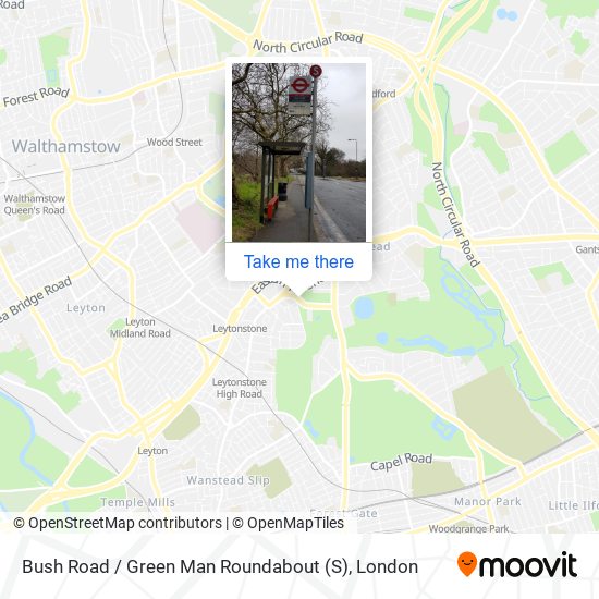 Bush Road / Green Man Roundabout (S) map
