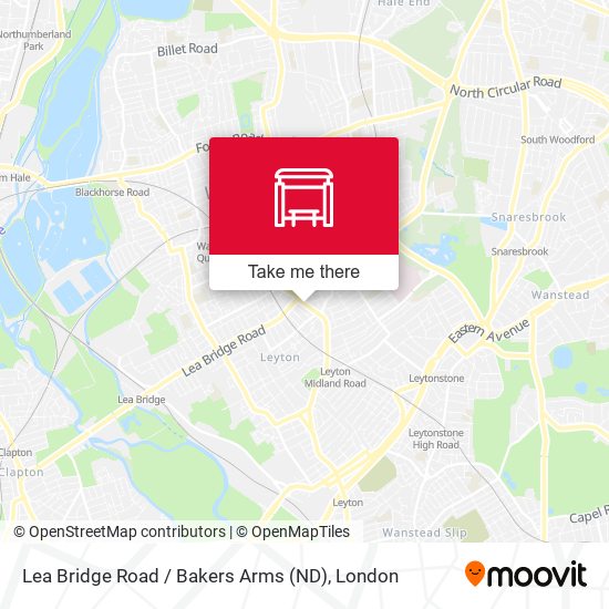 Lea Bridge Road / Bakers Arms (ND) map