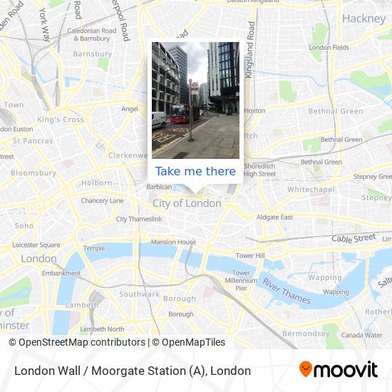 London Wall / Moorgate Station (A) map