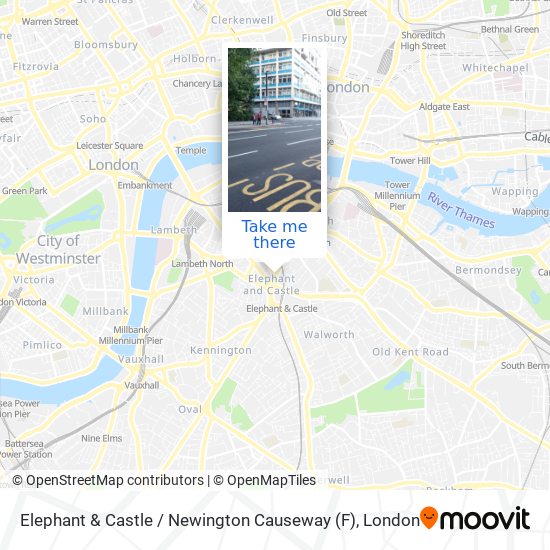 Elephant & Castle / Newington Causeway (F) map