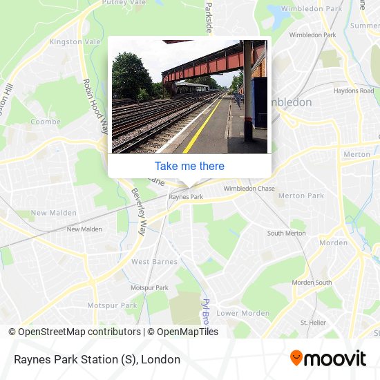 Raynes Park Station map