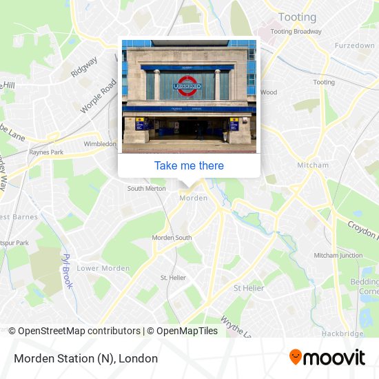 Morden Station (N) map