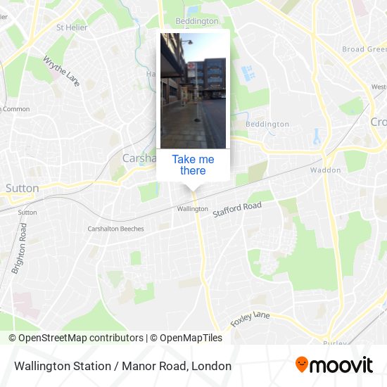 Wallington Station  / Manor Road (A) map