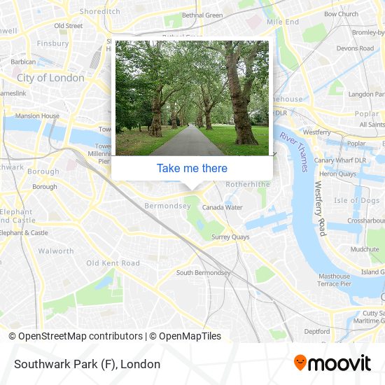 Southwark Park (F) map