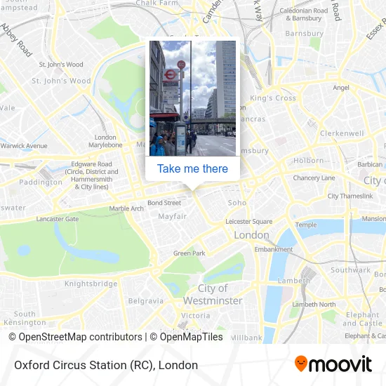 Oxford Circus Station (RC) map