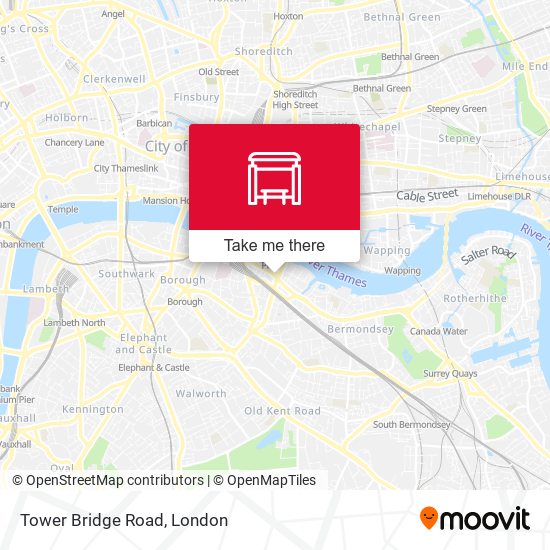 Tower Bridge Road map