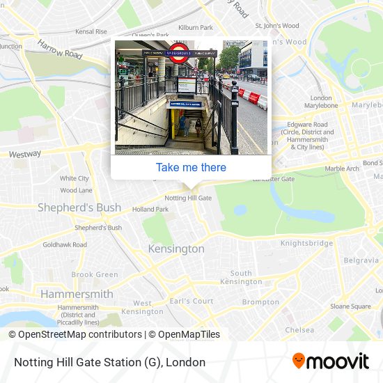 Notting Hill Gate Station map