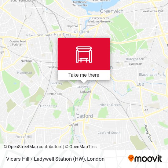 Vicars Hill / Ladywell Station (HW) map