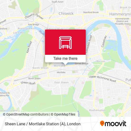 Sheen Lane / Mortlake Station (A) map