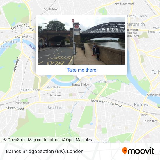 Barnes Bridge Station (BK) map