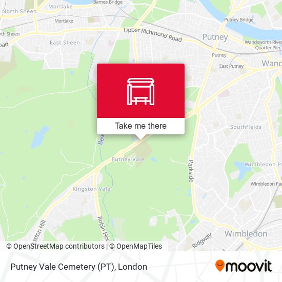 Putney Vale Cemetery (PT) map