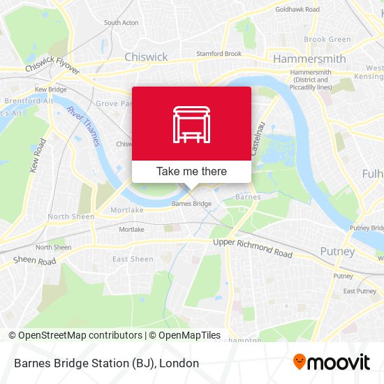 Barnes Bridge Station (BJ) map
