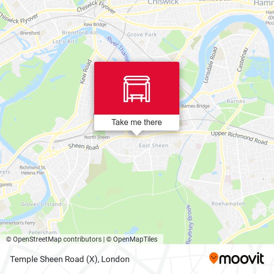 Temple Sheen Road (X) map