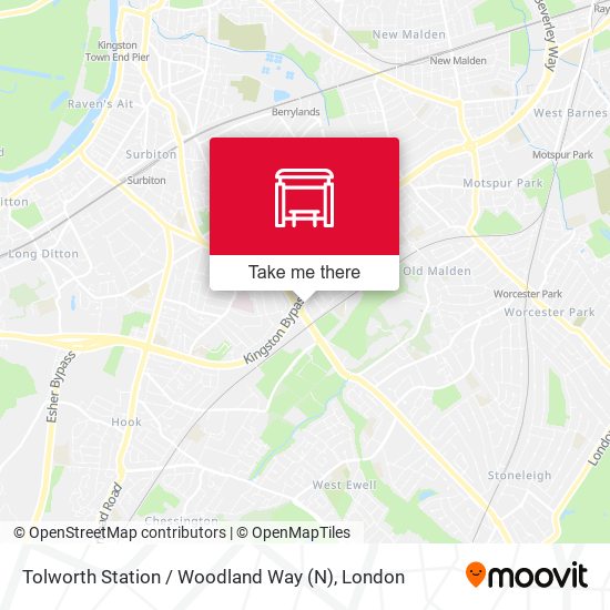 Tolworth Station  / Woodland Way (N) map
