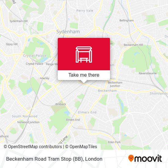 Beckenham Road Tram Stop (BB) map
