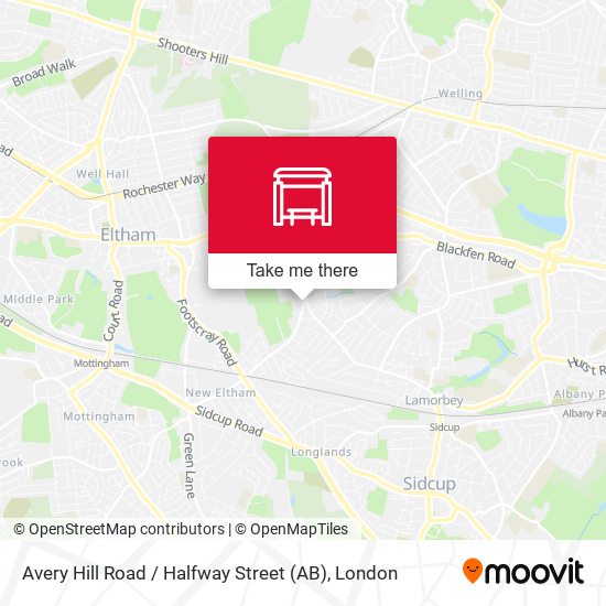 Avery Hill Road / Halfway Street (AB) map