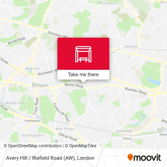 Avery Hill / Riefield Road (AW) map