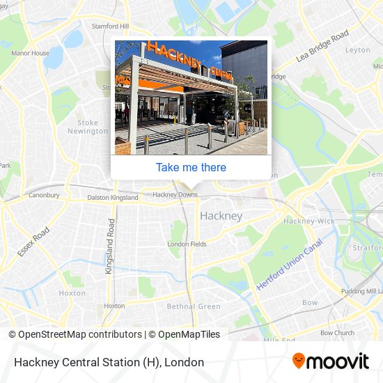 Hackney Central Station map