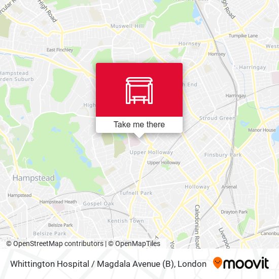 Whittington Hospital / Magdala Avenue (B) map