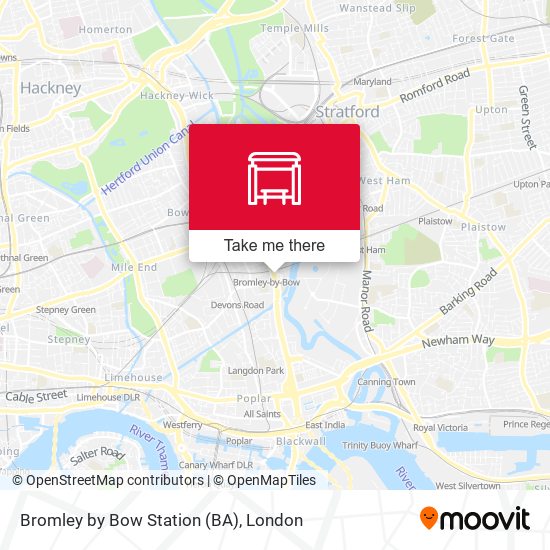 Bromley by Bow Station (BA) map