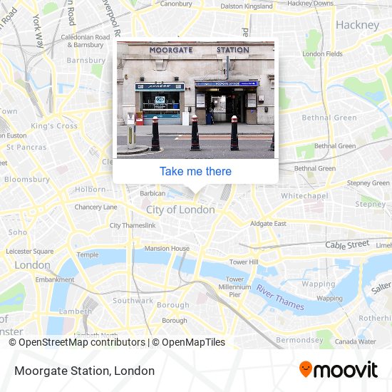 Moorgate Station (B) map