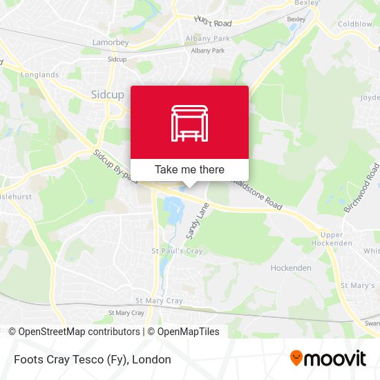 Foots Cray Tesco (Fy) map