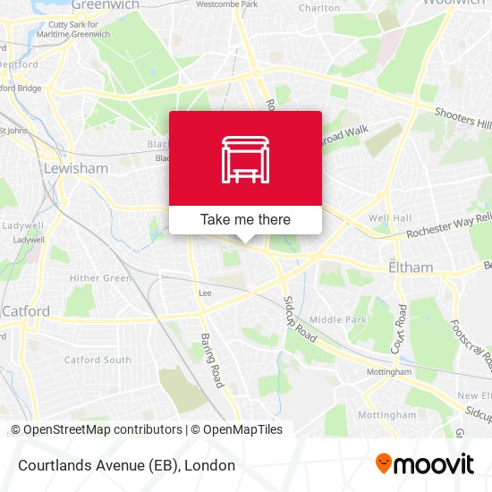 Courtlands Avenue (EB) map