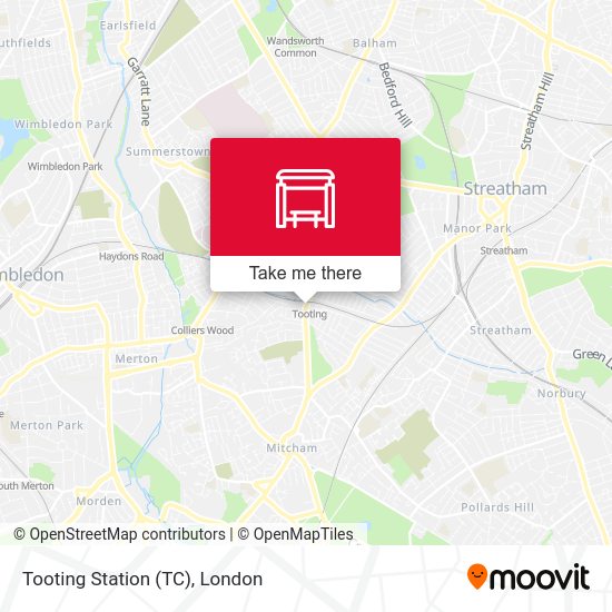 Tooting Station (TC) map