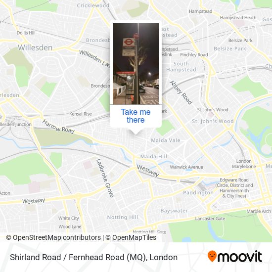 Shirland Road / Fernhead Road (MQ) map