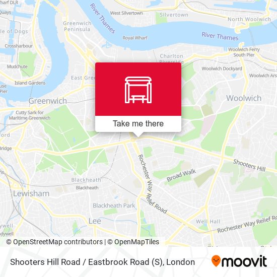 Shooters Hill Road / Eastbrook Road map