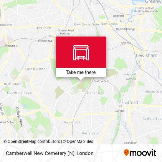 Camberwell New Cemetery map