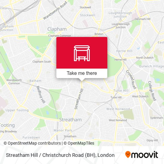Streatham Hill / Christchurch Road (BH) map