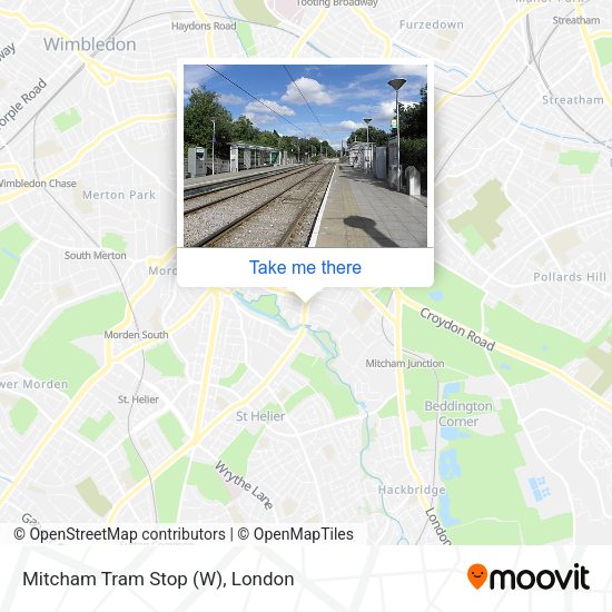 Mitcham Tram Stop (W) map