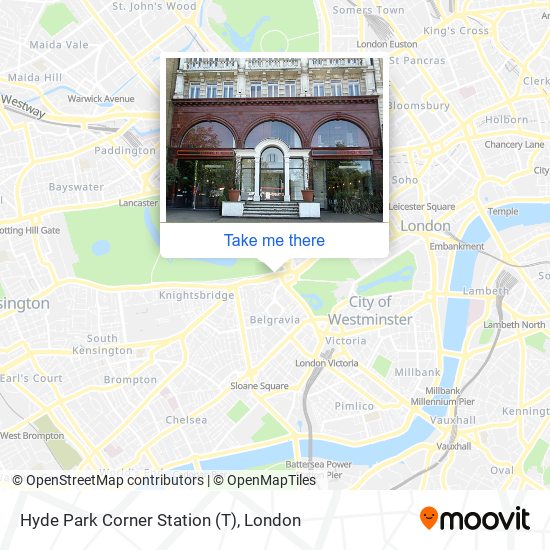 Hyde Park Corner Station (T) map