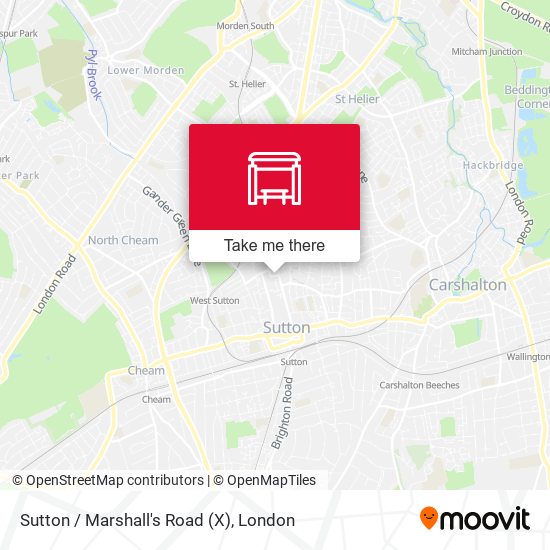 Sutton / Marshall's Road (X) map