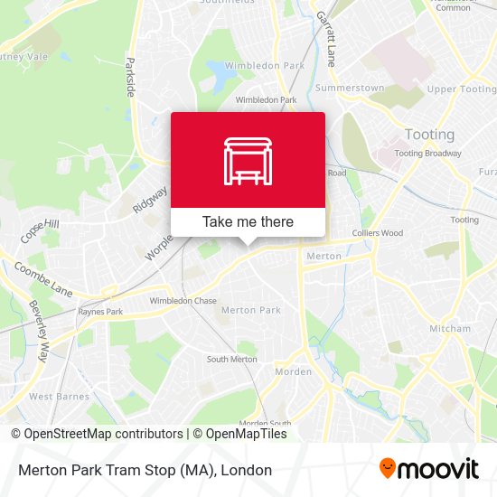 Merton Park Tram Stop (MA) map