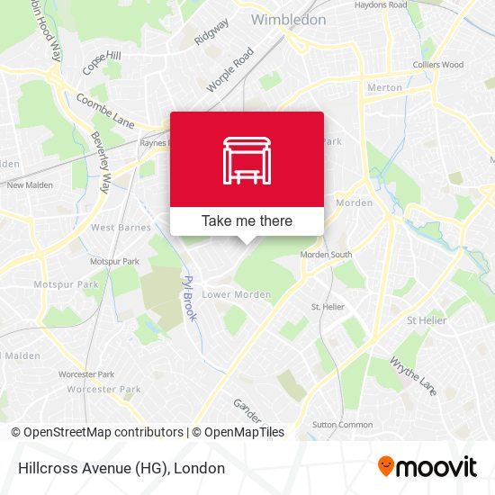 Hillcross Avenue (HG) map