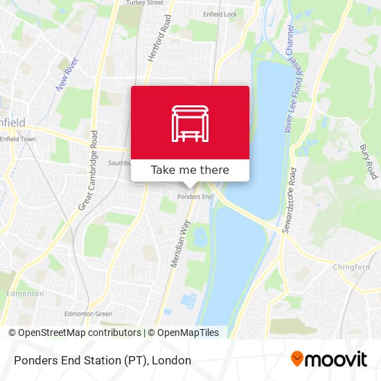 Ponders End Station (PT) map